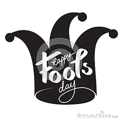 Happy fools day lettering Vector Illustration